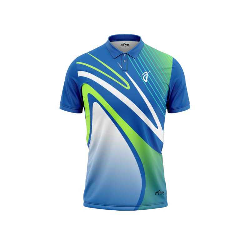 Solid collar Pure Blue Color Sports T-Shirt